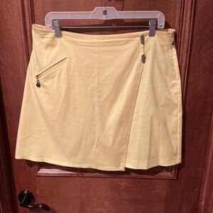 Jamie Sadock Yellow Asymmetrical Wrap Skort